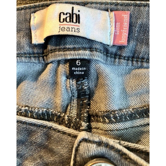 CABI Women's 6 Slim Boyfriend Jeans Low Rise #3191 Gray Blue Dark Wash - Picture 5 of 10